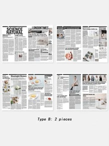 Set de 2 fondos de fotografía comercial con motivos de periódicos en inglés, accesorios decorativos para fotografía callejera y estilo "Ins", perfectos para decorar habitaciones y dormitorios, decoración de otoño