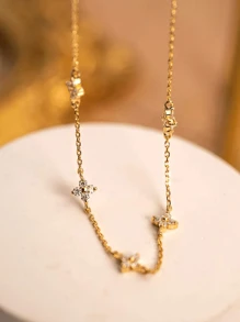 1pc 925 Sterling Silver Five-Petal Lucky Bracelet, Inlaid With Rhinestones, Women's Daily Wear Gift, Festival Gift, Original Design, Charming Retro Party Jewelry, Valentine's Day Gift - Five Flowers Diamond Bracelet - View 11