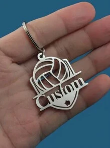 1 szt. Spersonalizowany brelok ze stali nierdzewnej z imieniem, zawieszka do torby, wzór piłki nożnej i siatkówki, kreatywny mały prezent odpowiedni dla mężczyzn, kobiet, piłkarzy, siatkarzy