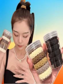 Canned 5 Upgraded Ponytail Extra Wide Extra Thick Extra Thick Scrunchie Head Rope High Stretch Hair Fashion Scrunchie Bathroom - Multicolor - View 3