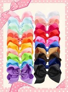20pcs Girls Bubble Flower & Bow Hair Clips, Multi-Size & Colors, Versatile Cute & Adorable, Suitable For Kids