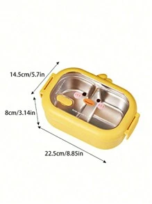 Customized Cute Stainless Steel Insulated Lunch Box, Cartoon Pattern, For Office Workers & Students, Divided Compartments, Adult Bento Box Baby Shower Family Decorations Gifts Winter Eve Gifts Back To School Winter Gift Ideas Boy Girl Valentine's Day Back To School Winter Gift Ideas Boy Girl Valentine's Day