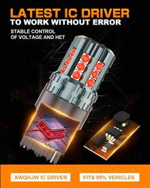 XWQHJW 2x XWQHJW 7443 7440 Brake Tail Stop Light Red Flash Strobe Blinking LED Bulbs US