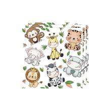 10 件/20 件/50 件，Wild One 生日装饰盘子套装丛林主题盘子和杯子和餐巾套装 1 岁生日派对用品 - 彩色 - 查看 3