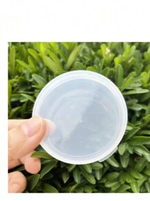 Juego de 5 esponjas de maquillaje redondas y portátiles con base de contenedor, esponja de maquillaje con estuche, borla de polvos con caja, herramienta de maquillaje femenino para viaje