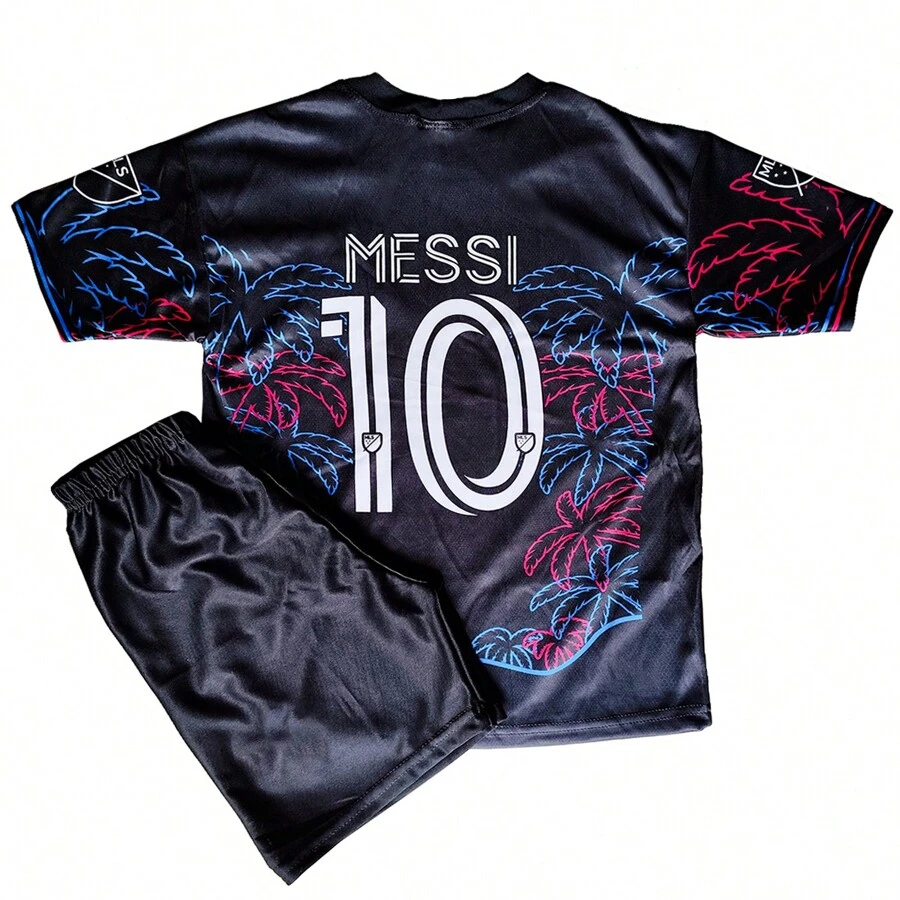 Kids Football Kit Set Shirt Shorts Team Game Training Championship - 灰色 - 查看 1