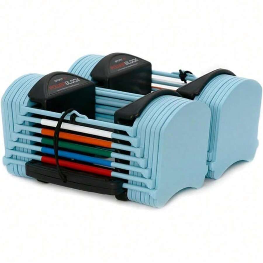 PowerBlock Sport 24 Adjustable Dumbbells, Sold In Pairs, 3-24 Lb. Dumbbells, Durable Steel Build, Innovative At Home Workout Equipment, All-In-One Exercise Dumbbells, Strength Training - Blue - View 1