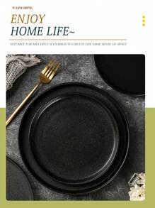 Bộ 4 đĩa gốm sứ phong cách Nhật Bản, có sẵn kích thước 8" và 10", bộ đồ ăn thanh lịch thích hợp cho bít tết, mì ống, đồ ăn nhẹ, dùng được trong lò vi sóng, máy rửa chén, dùng cho bếp gia đình, nhà hàng, khách sạn - Xem 9