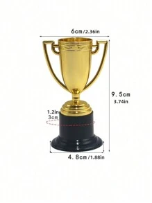 6pcs Gold Trophy Props For Birthday Parties, Student Rewards, And Photo Shoots - Gold - View 2