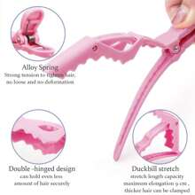 美发工具套装：钢尖梳、钩梳、顺发刷、发髻制作器、鳄鱼发夹、返校用品、旅行度假必需品、女士发饰