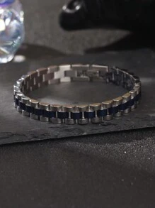 Camhanno 1 件简约、时尚、优雅的不锈钢两种尺寸可选 7 种不同款式的表带手链，独特时尚，展现个性化，适合度假、日常生活和节日佩戴，可作为送给男朋友/父亲的礼物 - 彩色 - 查看 16