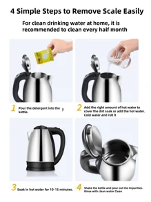Limpiador de Sarro con Ácido Cítrico - Limpiador de Escala para Hervidor Eléctrico Doméstico, Tetera y Cafetera - Elimina Manchas y Suciedad Resistente Causada por el Sarro - Tabletas Descalcificadoras para el Hogar (¡Se envían paquetes nuevos y viejos al azar, gracias por su comprensión!)