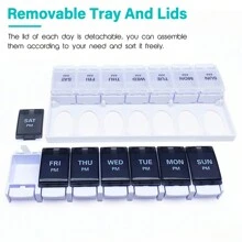 1pc Weekly Pill Organizer 2 Times A Day With Spring Open Design, 7 Day AM PM Pill Box Case With Large Separate Compartments To Hold 9 Fish Oils, Supplement, Medication