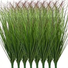 12/24Pcs Artificial Grass Plants, Fall Decor,Faux Shrubs Wheat Grass, Artificial Tall Grass Fake Plants For Outdoor Decor,Artificial Greenery Stems For Room Indoor Home Decor(Green Red Tail) - Multicolor - View 3