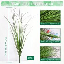 12/24Pcs Artificial Grass Plants, Fall Decor,Faux Shrubs Wheat Grass, Artificial Tall Grass Fake Plants For Outdoor Decor,Artificial Greenery Stems For Room Indoor Home Decor(Green Red Tail) - Multicolor - View 4