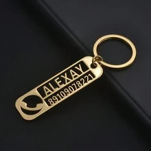 1pc Customized Stainless Steel Name Engraved Keychain, Personalized Gift, Best Birthday/Mother's Day/Father's Day Present