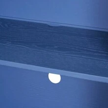 TREXM Vintage Distressed 4-Door Sideboard With Adjustable Shelves And Geometric Pattern For Dining Room Kitchen And Living Room Navy Blue - Navy Blue + Solid Wood+MDF as Pic - View 18