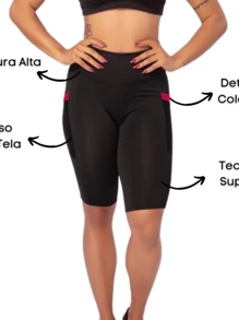 Women's Suplex Fitness Gym Cycling Leggings Gym Shorts With Pocket High Waist