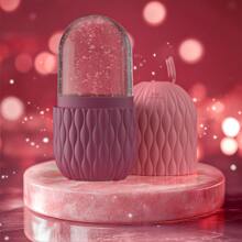 1 件面部冰滚轮，适用于各种自我皮肤护理，冷面冰滚轮面部按摩器，用于收紧毛孔、抗皱、减少浮肿、提高皮肤弹性