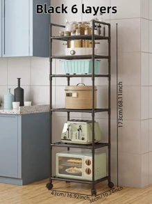 1 件装多层置物架（不含篮子），果蔬收纳架，多功能落地置物架，厨房配件，家居收纳整理用品，书架，情人节浴室装饰 - 彩色 - 查看 5