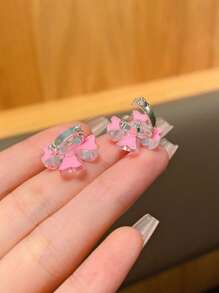 10pcs Pink Flower Hair Clips, Hair Accessories For Sweet Style - Pink - View 5