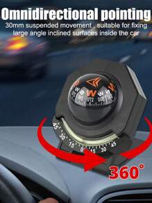 Outdoor Vehicle-Mounted High-Precision Compass, Car Mounted Compass, Auto Interior Luminous Slope Multi-Function Compass' - Multicolor - View 4