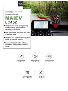 Outdoor Vehicle-Mounted High-Precision Compass, Car Mounted Compass, Auto Interior Luminous Slope Multi-Function Compass' - Multicolor - View 10