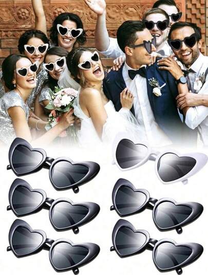 set 20 piezas de gafas de corazon, gafas de sol dise;o de corazon para boda, para novia, para fiesta, regalo de invitados, navidad