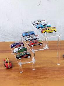 1 pièce Support d'affichage de modèle de voiture de bureau en acrylique transparent, étagère en acrylique transparent pour organiser les figurines, support d'affichage à étages pour poupées, vitrine d'organisation de décoration de bureau