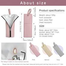 1 pieza Bolsa resistente al calor para plancha de pelo, bolsa de almacenamiento para alisador con diseño colgante, resiste hasta 300°C - Multicolor - Ver 2