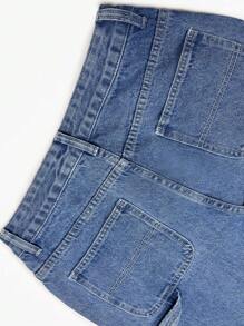 NVFelix New Women's Fall Clothes Jeans With Slanted Pockets - Wide-Leg Casual Multi-Functional Denim Pants - Màu xanh lam - Xem 8