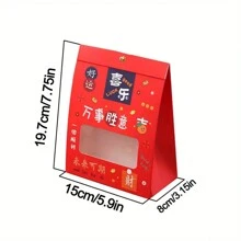 10 piezas Mini bolsas de regalo con diseño afortunado para el Año Nuevo Chino 2025 - Perfectas para chocolates, dulces y aperitivos - Incluye asas para llevar - Ideal para fiestas de Año Nuevo Lunar