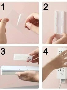 10 Packs Of Premium Adhesive Socket Holders - Easy Self-Adhesive Desktop Fixers For Cable Management - Slide-In Power Strip Holders With Strong Grip And Compact Design For Organized Workspace