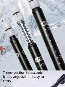 Un bastón de senderismo con mango recto, bastón de senderismo al aire libre, diseño retráctil plegable multiusos ultra ligero, adecuado para hombres, mujeres, personas mayores, senderismo, escalada, que hace que la exploración sea talla grande fácil, adecuado para altura de 150 cm a 195 cm