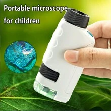 1pc Kids Portable Microscope Magnifier, Adjustable Focus Optical Research Science Educational Exploration Toy For Children