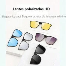 Polarized  Clip Suitable For Myopia New Type Large Size Square Clip - Cà phê nâu - Xem 4