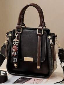 Women's Medium Crossbody Bag Square Tote And Hand Bag - 黑色 - 查看 1