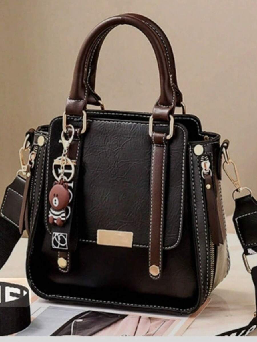 Women's Medium Crossbody Bag Square Tote And Hand Bag - 黑色 - 查看 1