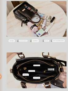 Women's Medium Crossbody Bag Square Tote And Hand Bag - 黑色 - 查看 4