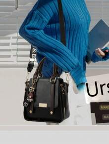Women's Medium Crossbody Bag Square Tote And Hand Bag - 黑色 - 查看 3