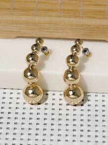 1 Pair Fashion Sexy Beaded Stud Earrings, Solid Color Geometric Ball Earrings Suitable For Women's Daily Wear, Party, Travel - Earrings - View 3