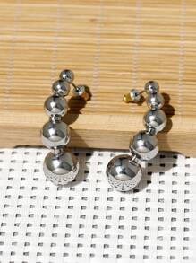 1 Pair Fashion Sexy Beaded Stud Earrings, Solid Color Geometric Ball Earrings Suitable For Women's Daily Wear, Party, Travel - Earrings - View 2