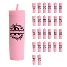 1pc Customized Name Initials A-Z Printed 16oz Plastic Water Bottle, 3 Color Options, Customized Name Tumbler Cup For Beverages, Flat Bottom Milk/Coffee Mug, Travel Accessory, Festival/Wedding Party Gift