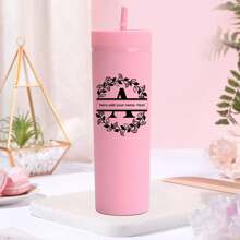 1pc Customized Name Initials A-Z Printed 16oz Plastic Water Bottle, 3 Color Options, Customized Name Tumbler Cup For Beverages, Flat Bottom Milk/Coffee Mug, Travel Accessory, Festival/Wedding Party Gift