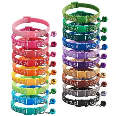 5/10 Pcs Whelping Puppy ID Collars With Bell Adjustable 19-32cm, Soft Nylon Litter Identification Dog Collars For Newborn Pets