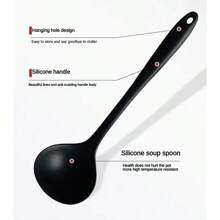 1 Cuchara de silicona de una sola pieza resistente a altas temperaturas para sopa, antiadherente, disponible en stock