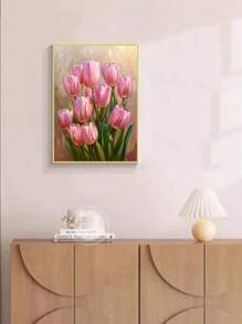 1pc DIY Diamond Painting, Floral Tulip Design, Full Drill, Home Decor, 11.8*15.7in - Multicolor - View 5
