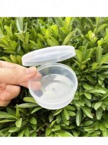 Juego de 5 esponjas de maquillaje redondas y portátiles con base de contenedor, esponja de maquillaje con estuche, borla de polvos con caja, herramienta de maquillaje femenino para viaje