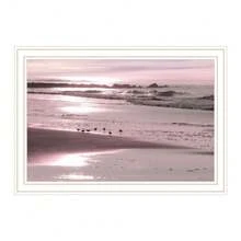 HomeRoots Breakfast On The Beach White Framed Print Wall Art