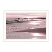 HomeRoots Breakfast On The Beach White Framed Print Wall Art